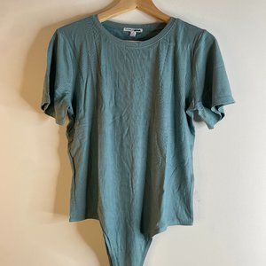 Fashion Nova Sage Knitted Bodysuit Top Size 2X